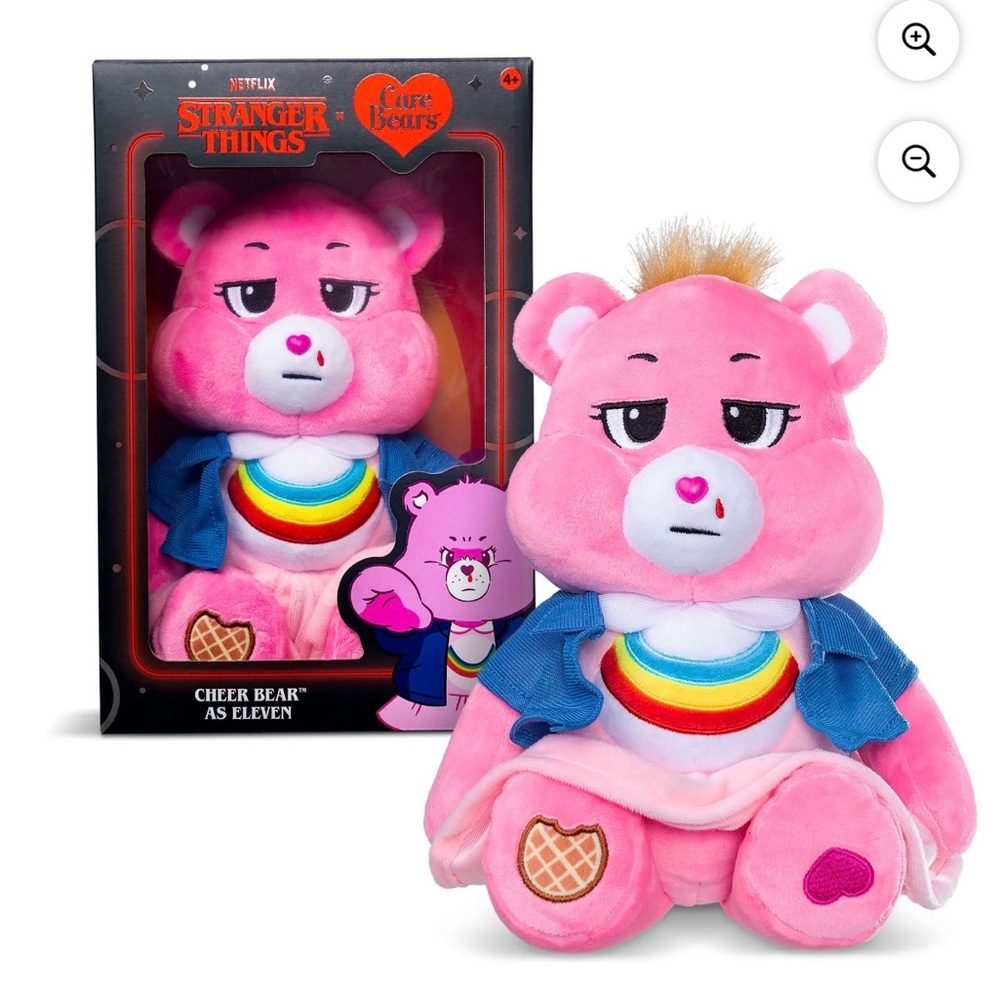 NWT Netflix - Care Bears x Stranger Things Cheer Bear as Eleven, 12 Inch Plush